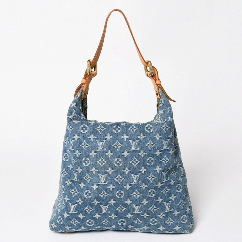 LOUIS VUITTON Baggy shoulder bag Monogram denim blue
